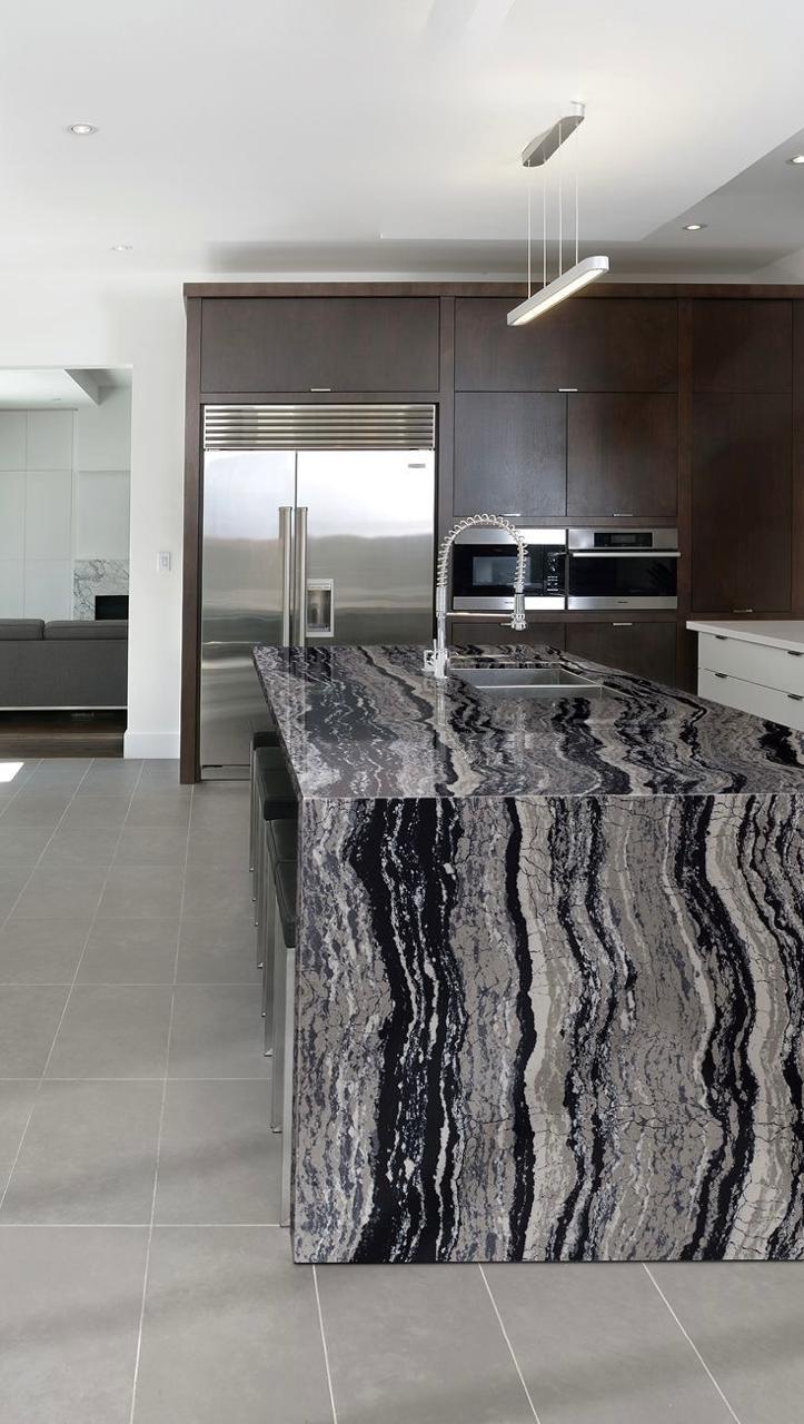 Mountain Black Counter, Bathroom Floor & Island